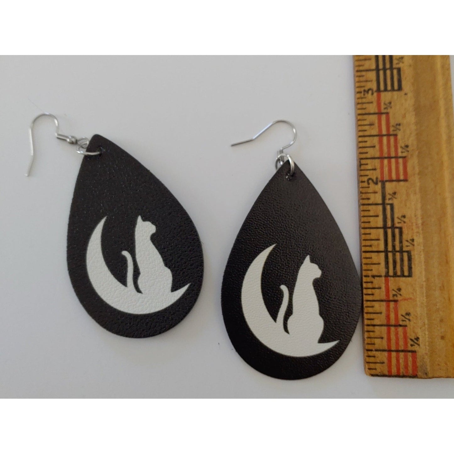 Earrings: Kitty on the Moon Drops