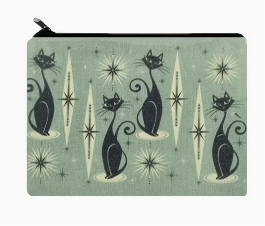 Vintage print cat pouch